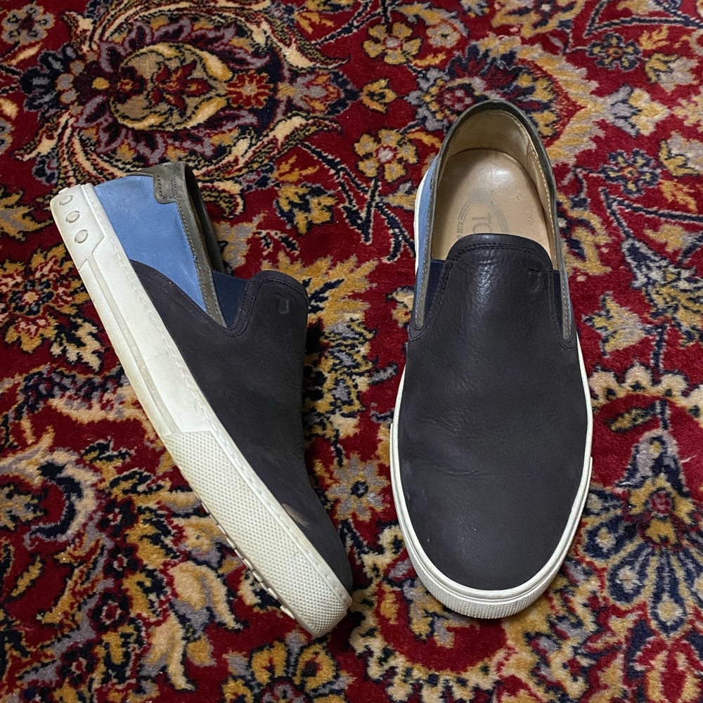 Tod’s Causal Mens Suede Leather Slip On Sneakers And Size 7.5